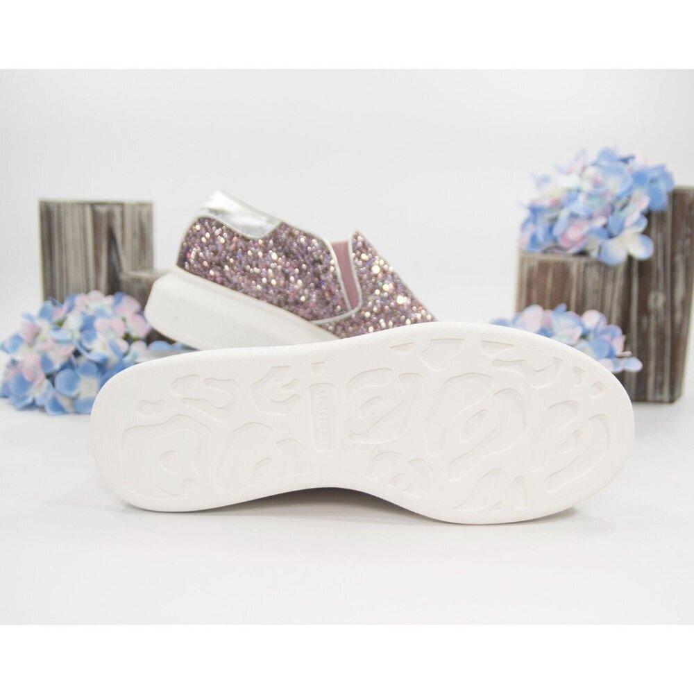 Alexander McQueen Multi Glitter Leather Slip On Oversize Sneakers 39.5 NWOB - Picture 3 of 6